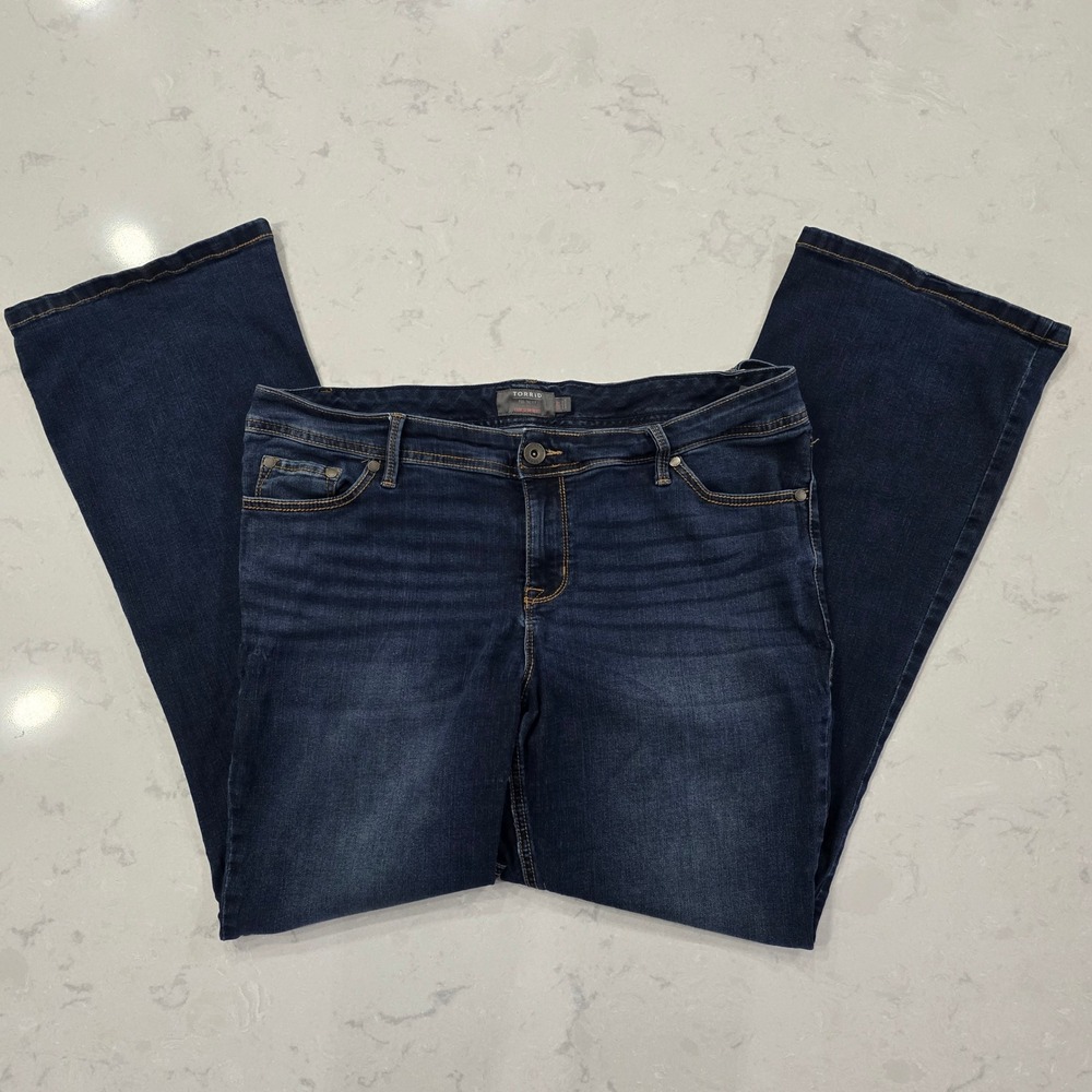 Torrid Luxe Slim Boot Jeans Womens 18R Dark Wash Denim Stretch Bootcut Pants